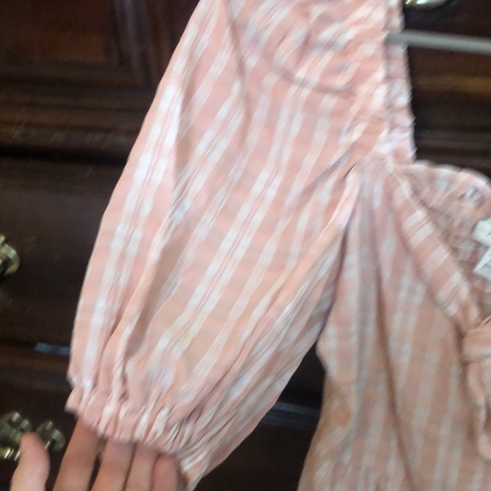 TOPSHOP PUFF SLEEVE PLAIDED ROMPER - Picture 3 of 5